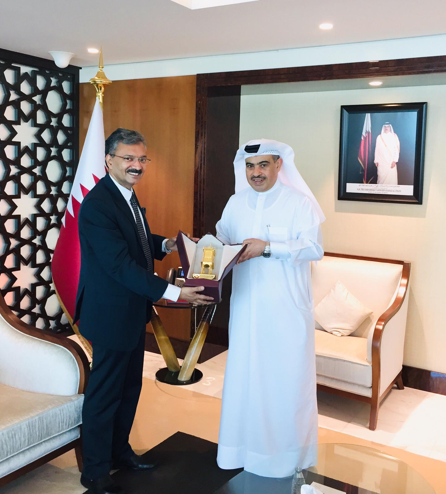  27 August : Ambassador called on H.E. Mr. Ali Bin Ahmed Al-Kuwari, Minister of Commerce & Industry of the State of Qatar. They discussed the historical trade and people to people relations between India and Qatar and ways to further strengthen bilateral trade and investment partnership. 