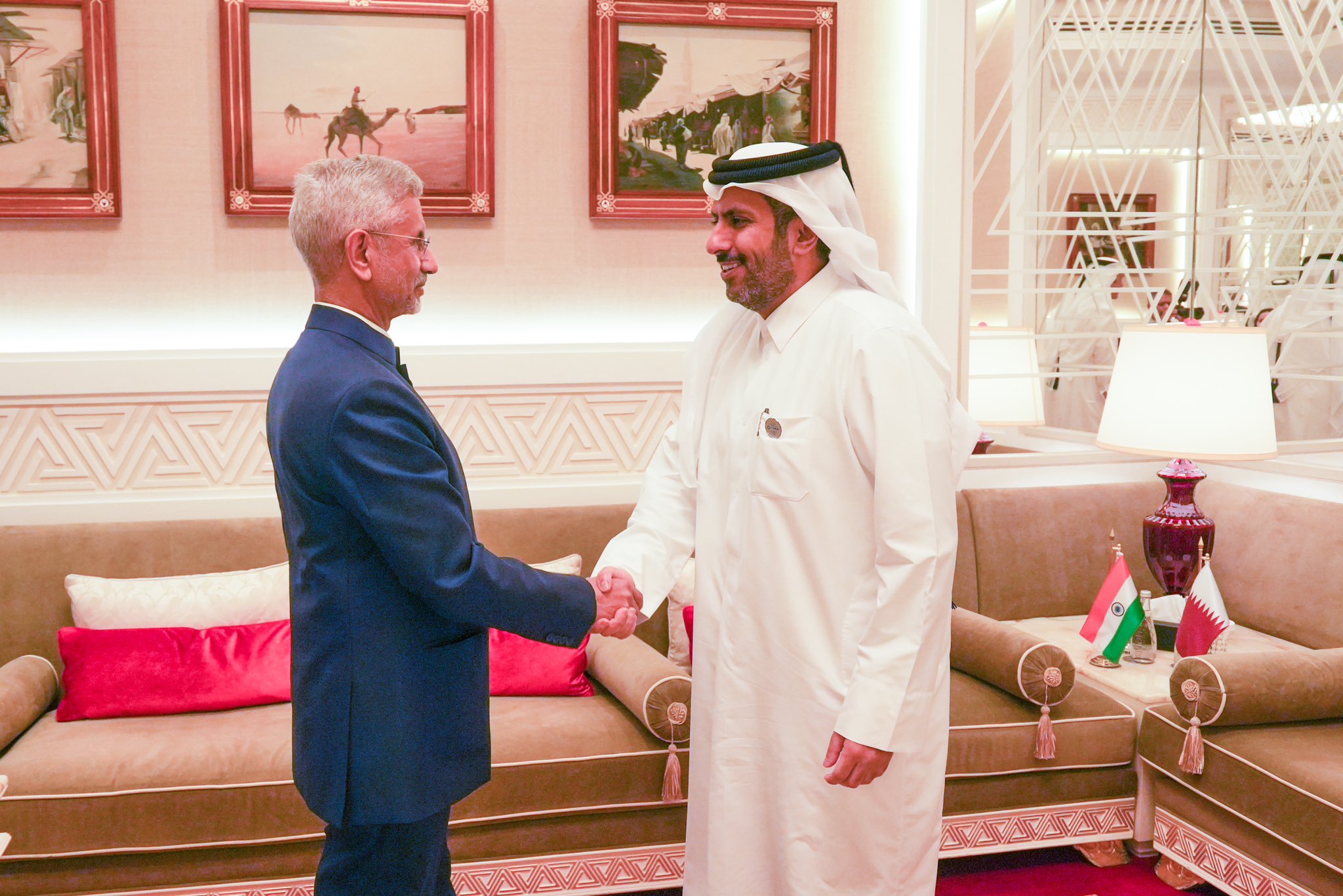  7 Dec 2024: Hon’ble EAM met with Minister of Commerce & Industry of Qatar Sheikh Faisal bin Thani bin Faisal Al Thani and Minister of State Ahmed Al Sayed on the sidelines of the Doha Forum 