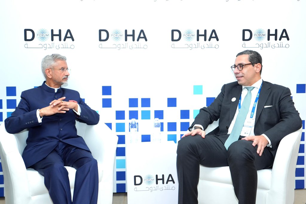  7 Dec 2024: Hon’ble EAM met with Constantinos Kombos, Minister of Foreign Affairs of Cyprus, on the sidelines of the Doha Forum 