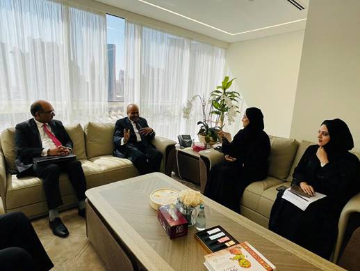  28 October 2024: Secretary CPV & OIA Shri Arun Kumar Chatterjee met Assistant Undersecretary, Ministry of Labour, H. E. Sheikha Najwa bint Abdulrahman Al Thani 