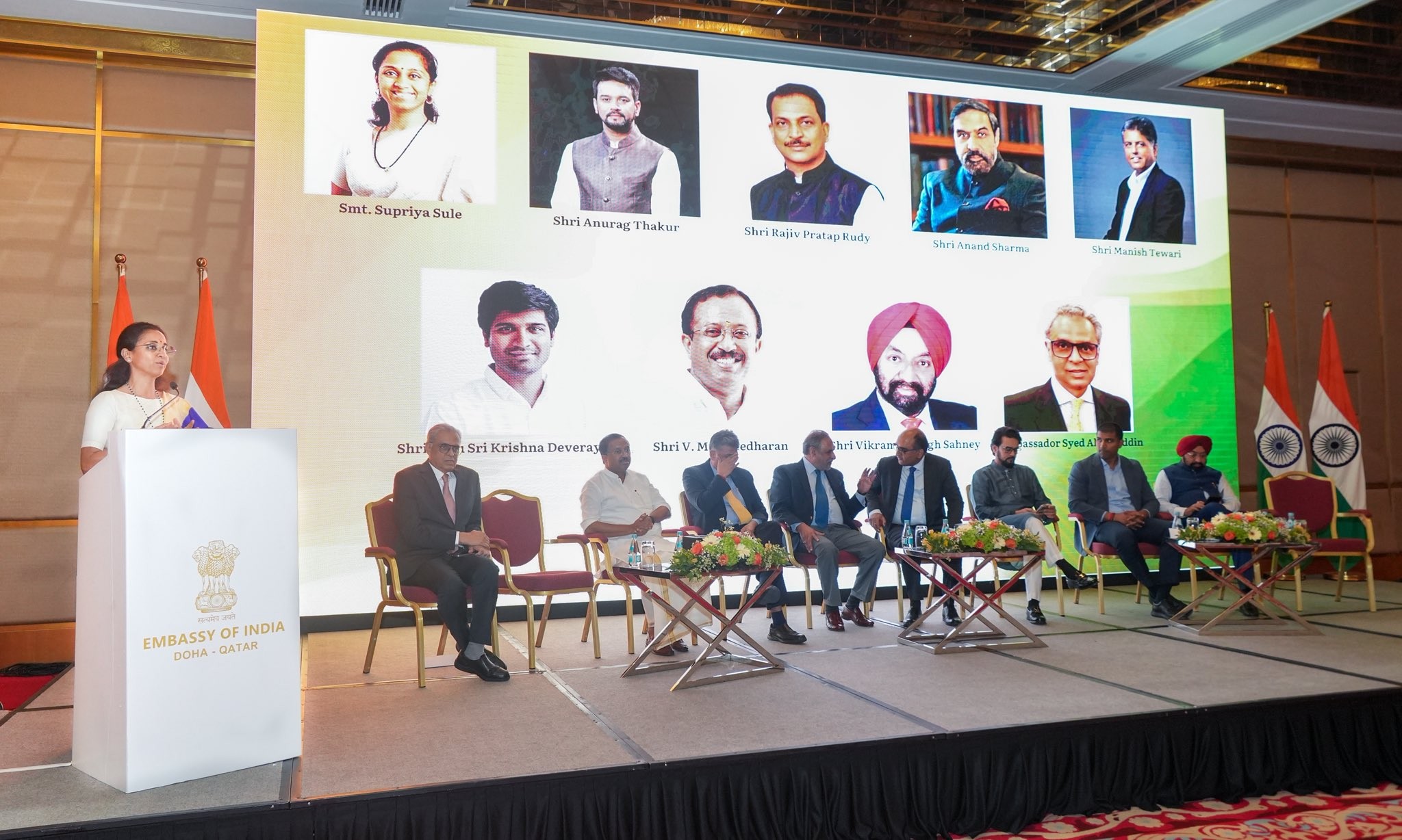  26 May 2025:The multi-party Indian delegation interacted with the Indian Community in Qatar 