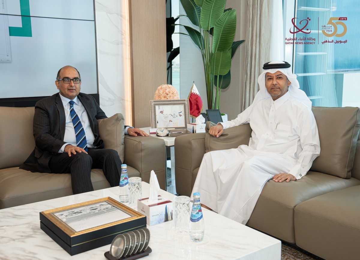   01 Jun 2025:H. E. Director-General of Qatar News Agency (QNA) Ahmed bin Saeed Al Rumaihi met with H. E. Ambassador of India to Qatar Vipul.  