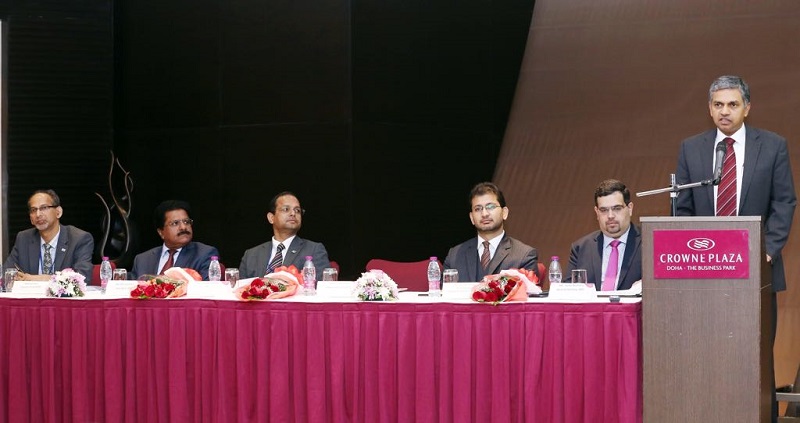  24 September, 2017 : Ambassador addressing the gathering at the IBPC - CII event in Qatar 