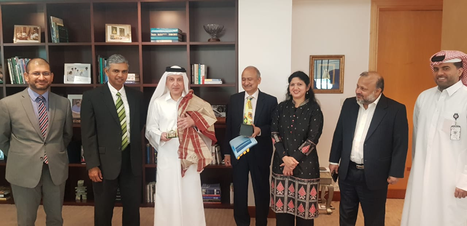  13 February 2020 : Ambassador with the delegation from Ministry of Civil Aviation of India led by Mr. Pradeep Kharola, Secretary, Civil Aviation along with with H.E. Mr. Akbar Al Baker, CEO of Qatar Airways and with H.E. Mr. Abdulla bin Nasser Turki Al-Subaey, President Qatar Civil Aviation Authority. 