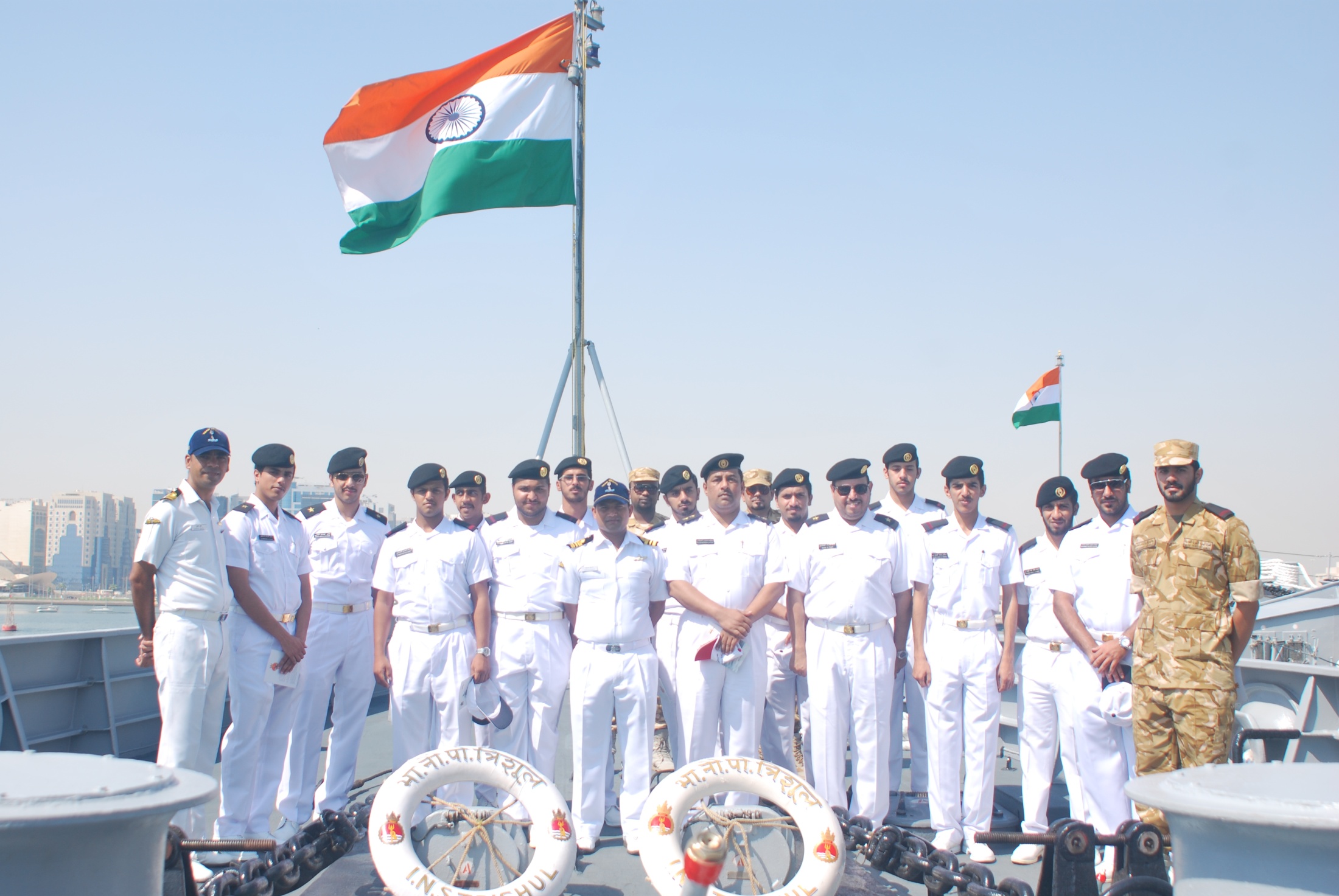  Visit of QENF Officers and Sailors  to  Indian Naval Ships DELHI & TRISHUL 