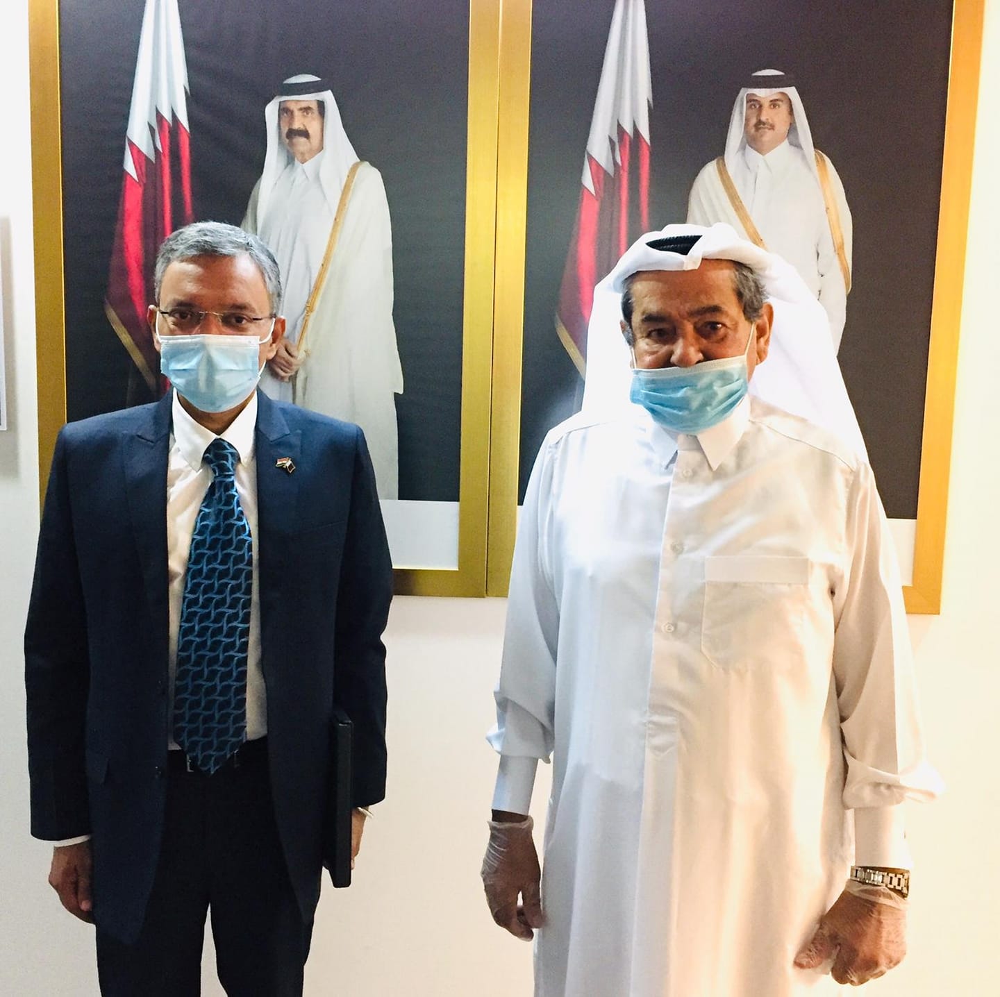  21 October, 2020: Ambassador met H.E. Sherida Saad Jubran Al Kaabi, Chairman of Al-Balagh Trading & Contracting Co. As the first Ambassador of Qatar to India (1974-76), he was instrumental in shaping the bilateral relations between India and Qatar. 
