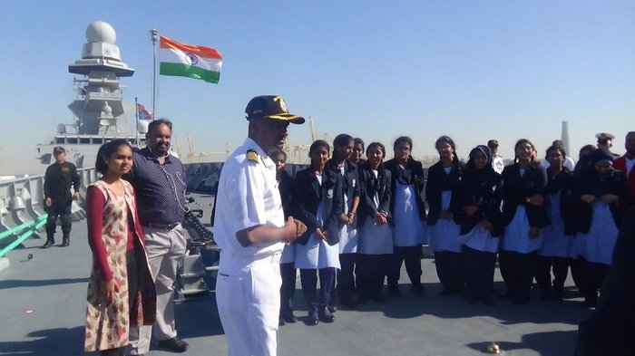  School Children visit onboard INS Kolkata on 14 Mar 18 