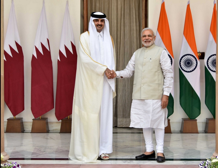  HH the Emir of the State of Qatar with Prime Minister Narendra Modi 