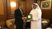  H.E. Mr. P. Kumaran, Ambassador of India with H.E. Dr. Mohammed Bin Saleh Al-Sada, Minister of Energy and Industry, Qatar -  18th January 2018 